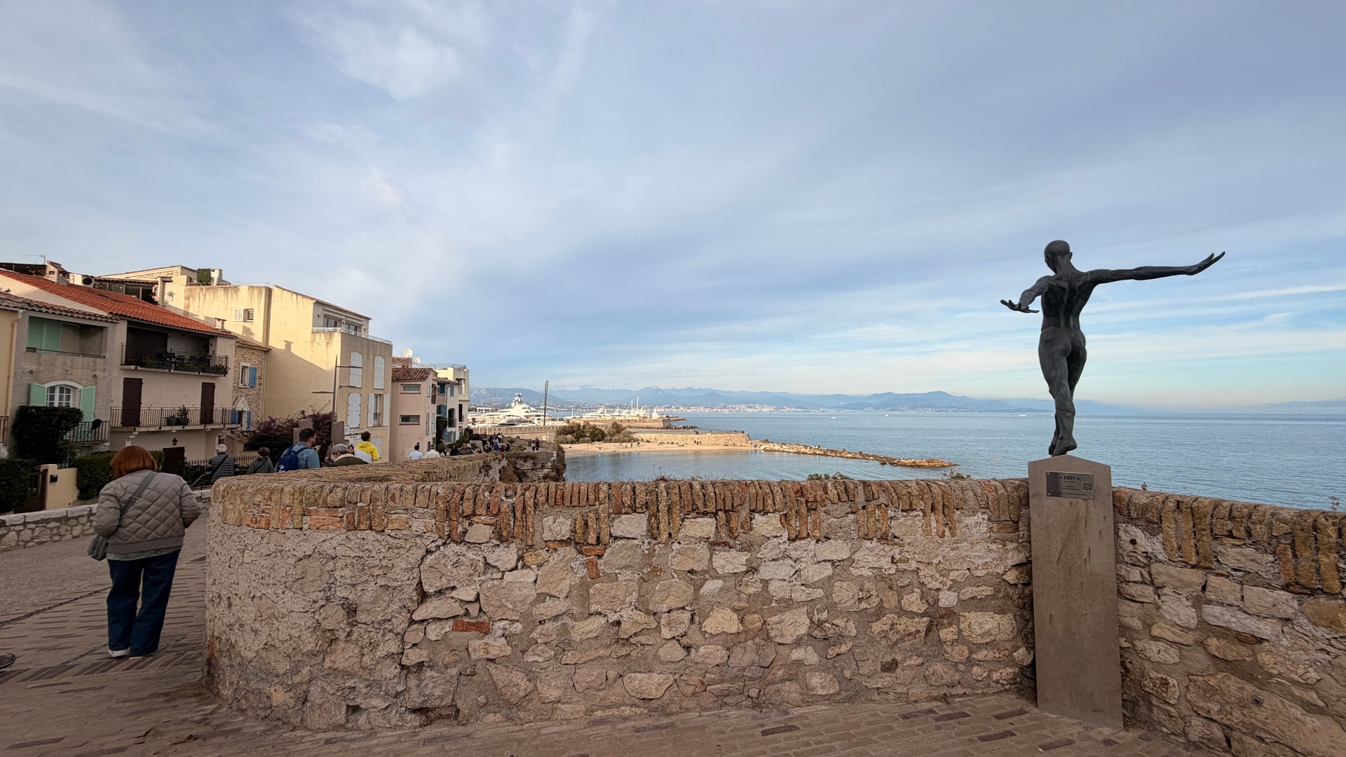 Antibes old town ramparts overlooking the Mediterranean Sea