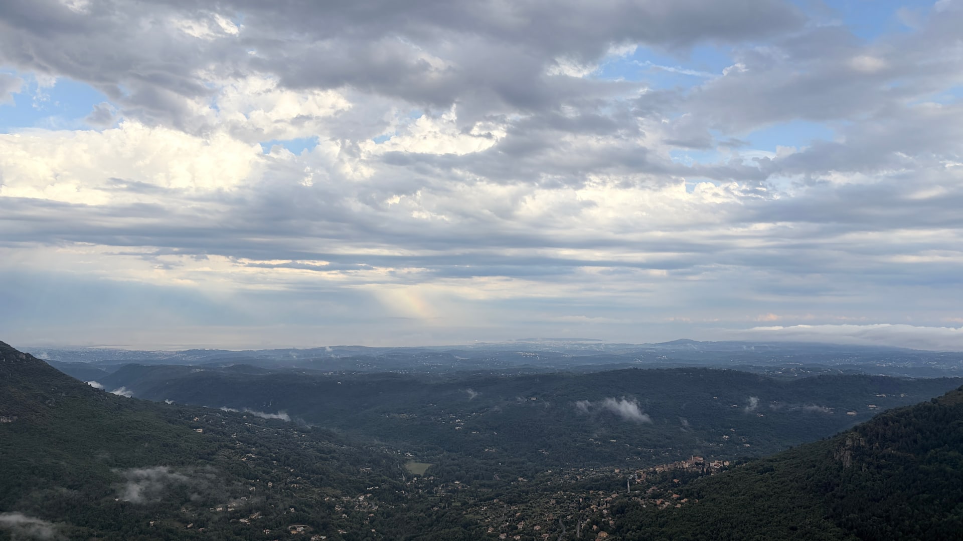 Panoramic mountain view toward the French Riviera